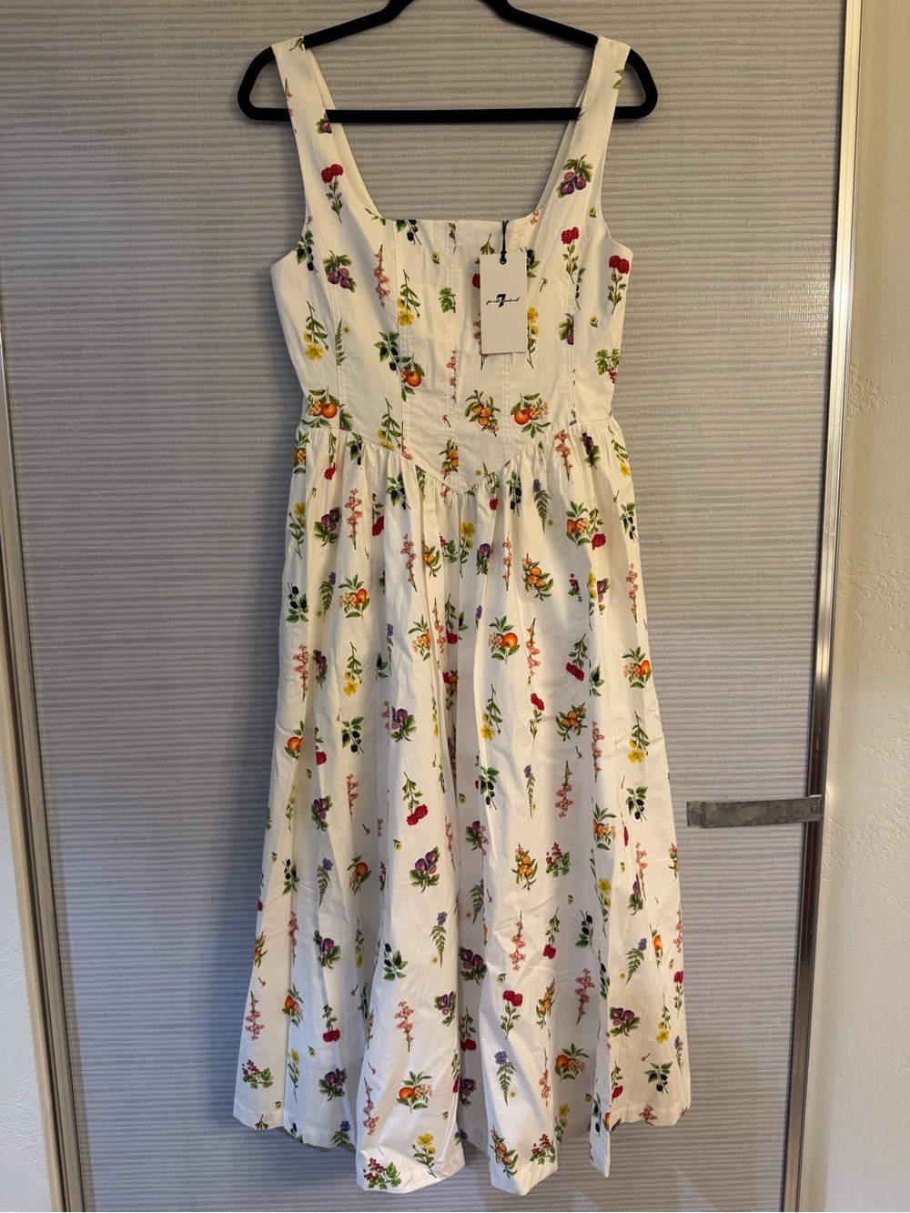 7 For All Mankind White Floral Dress - Picture 2 of 3
